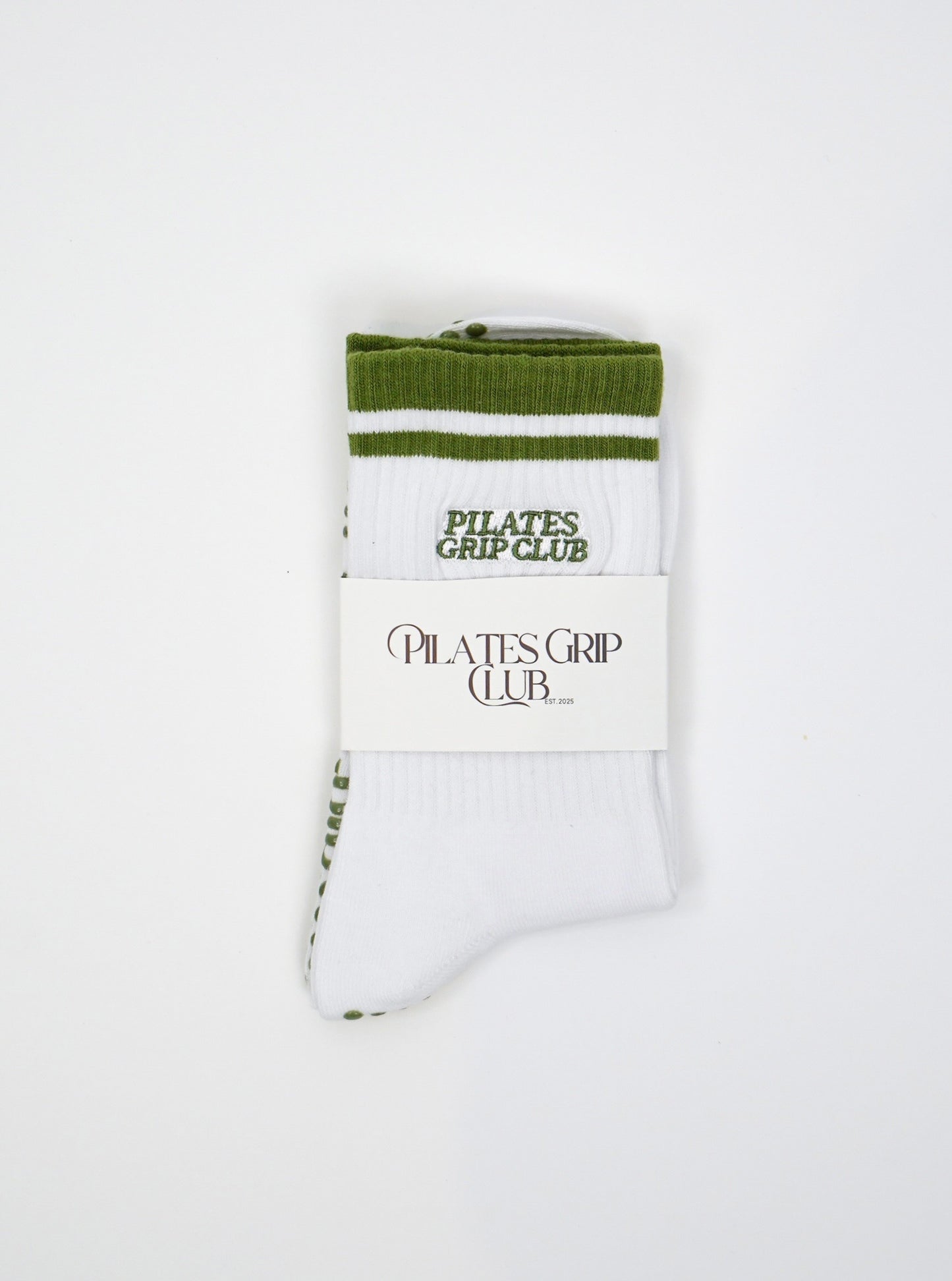Pilates Grip Sock - Green stripe