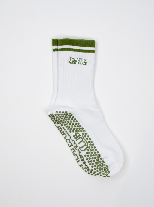 Pilates Grip Sock - Green stripe