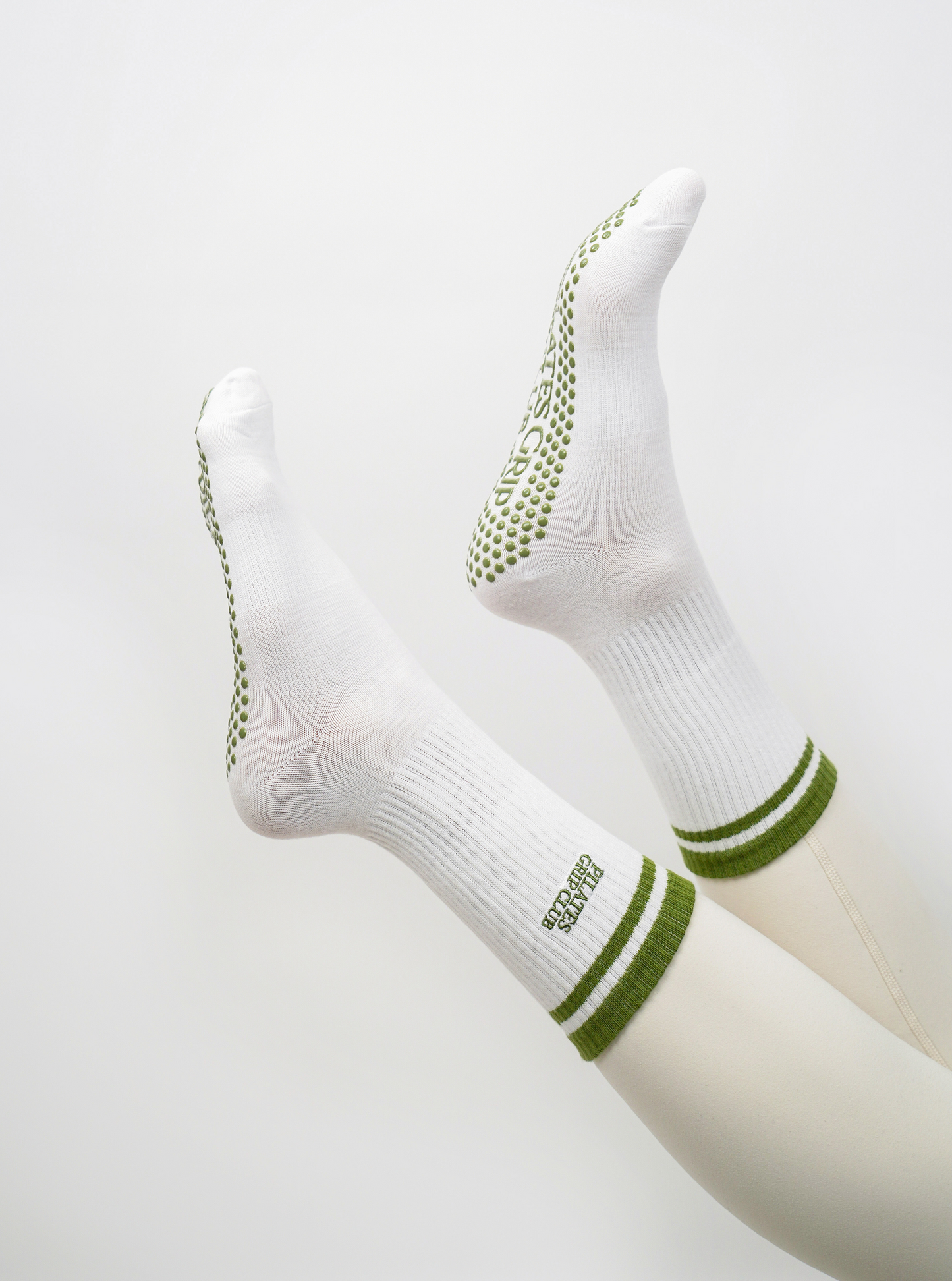 Pilates Grip Sock - Green stripe