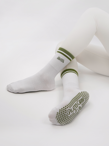 Pilates Grip Sock - Green stripe
