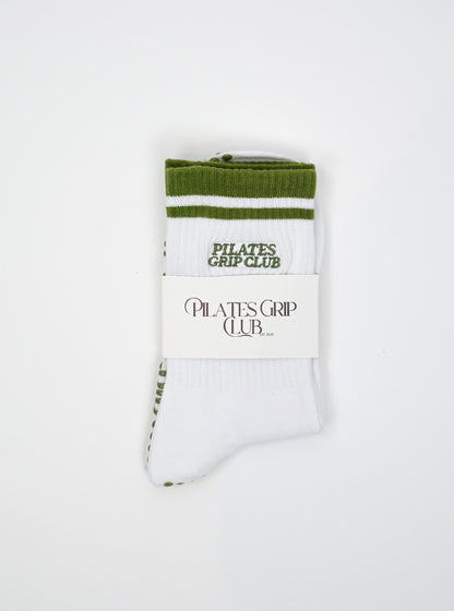 Pilates Grip Sock - Green stripe