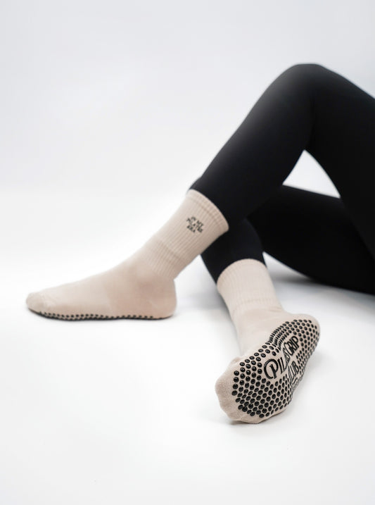 Pilates Grip Sock — Beige