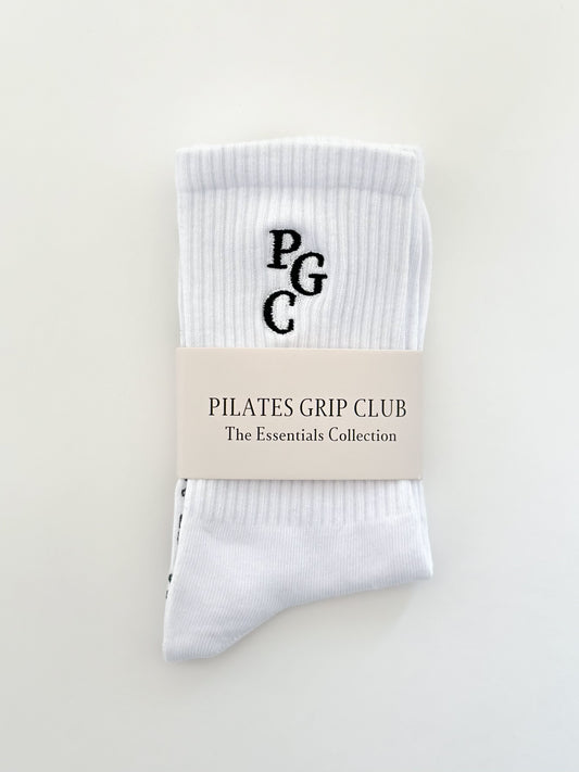 Pilates Grip Sock — White