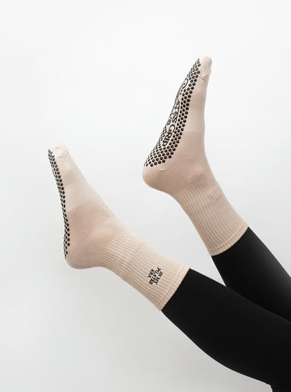 Pilates Grip Sock — Beige
